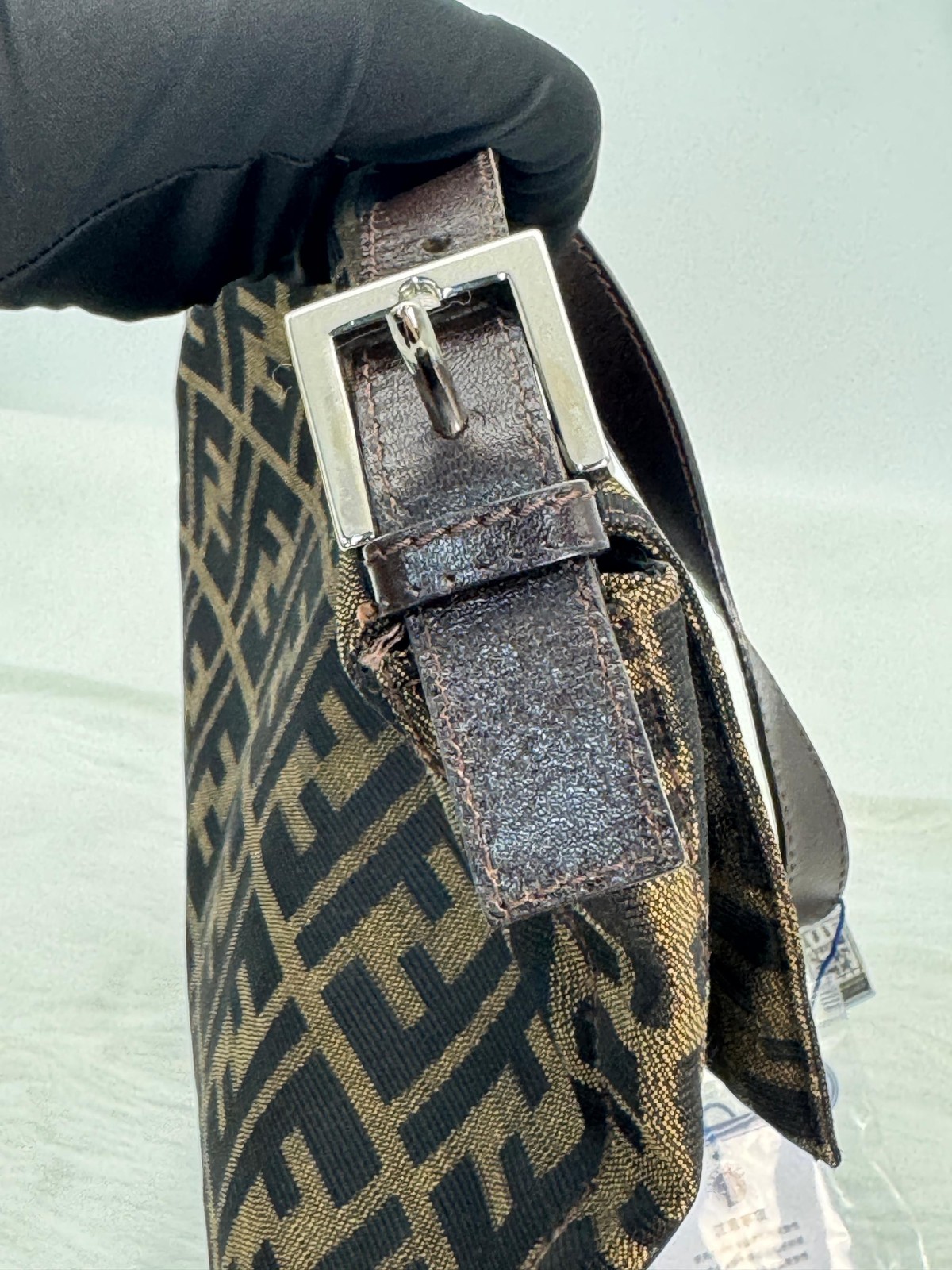 Fendi Zucca FF Monogram Canvas Flap Messenger Crossbody Shoulder Bag TS26060301