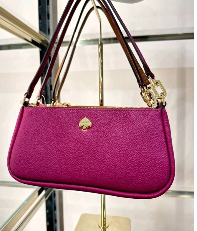 Kate Spade Kayla Convertible Mini Shoulder Bag Wristlet Dark Raspberry EUC