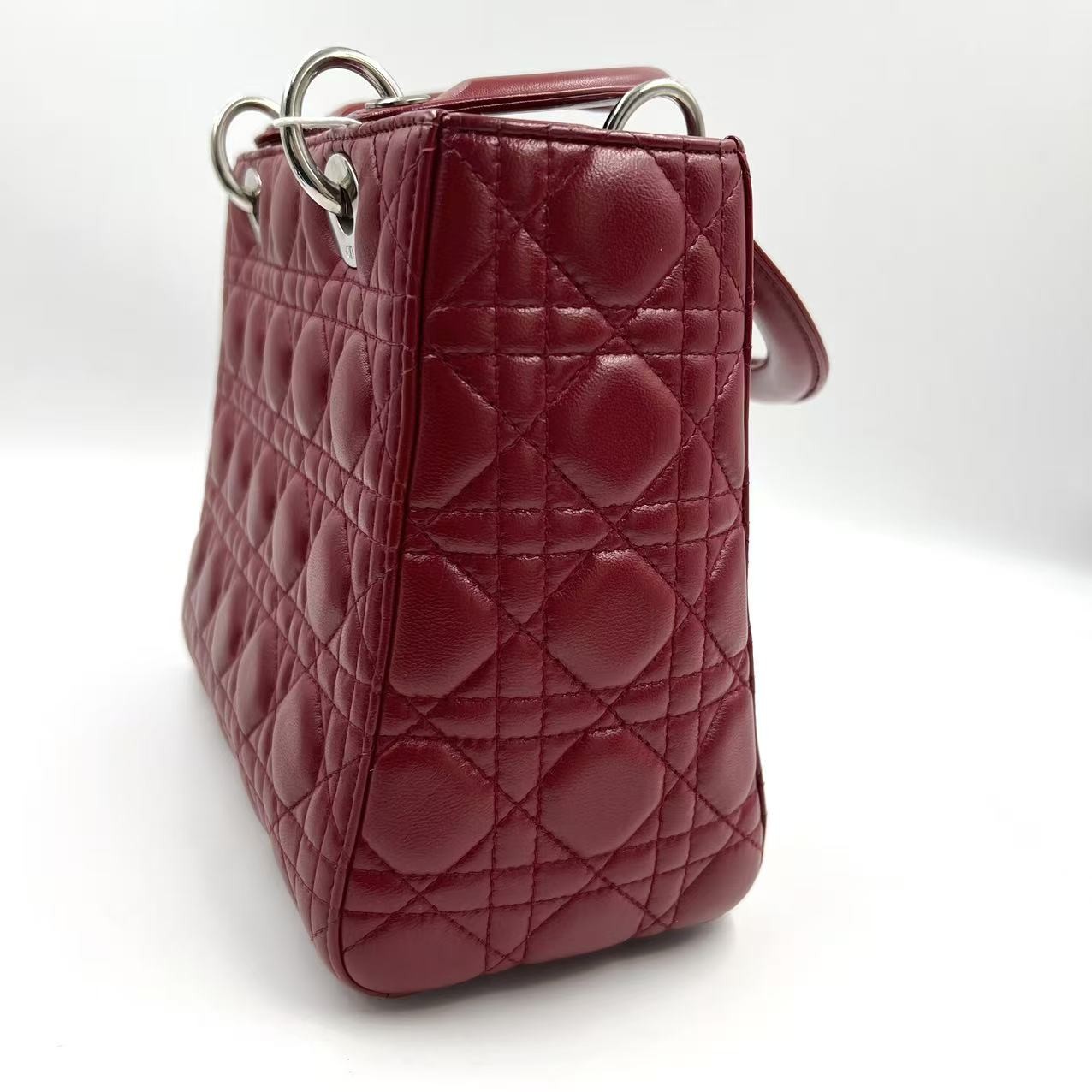 Christian Dior Medium Lambskin Cannage Lady Dior Top Handle Shoulder Repainted