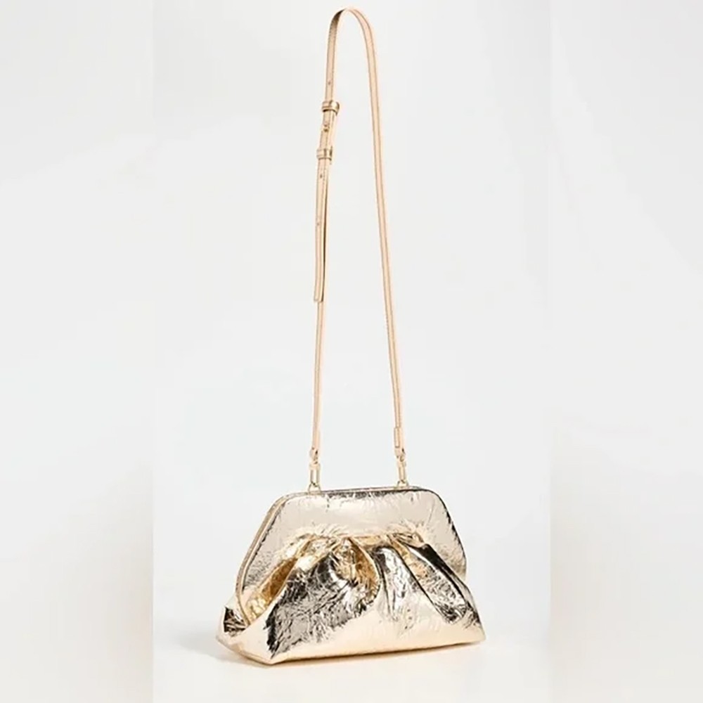 Themoire Tia Pinatex Fabric Clutch – Gold