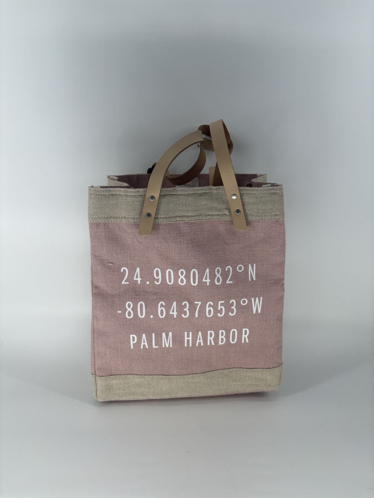 Apolis Global Citizen Original Market Bag Pink Jute Tote Palm Harbor NWOT
