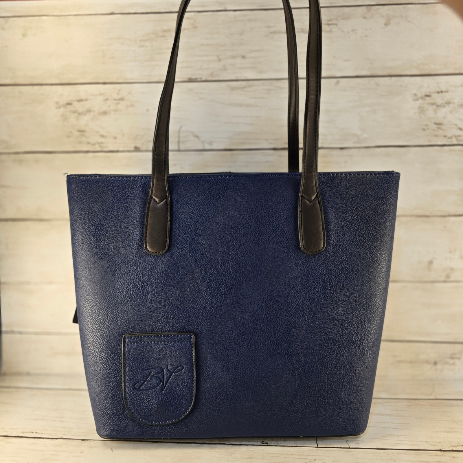 NWT PortoVino Bella Vita Wine Purse Navy Blue Tote with 3 Pack Refill Bladders