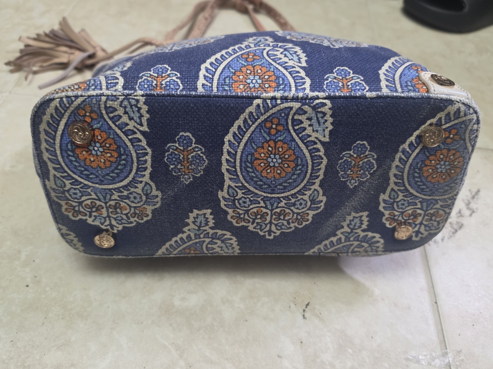 Spartina 449 Daufuskie Island Print Zip Top Tote Bag Wristlet Gold Hardware