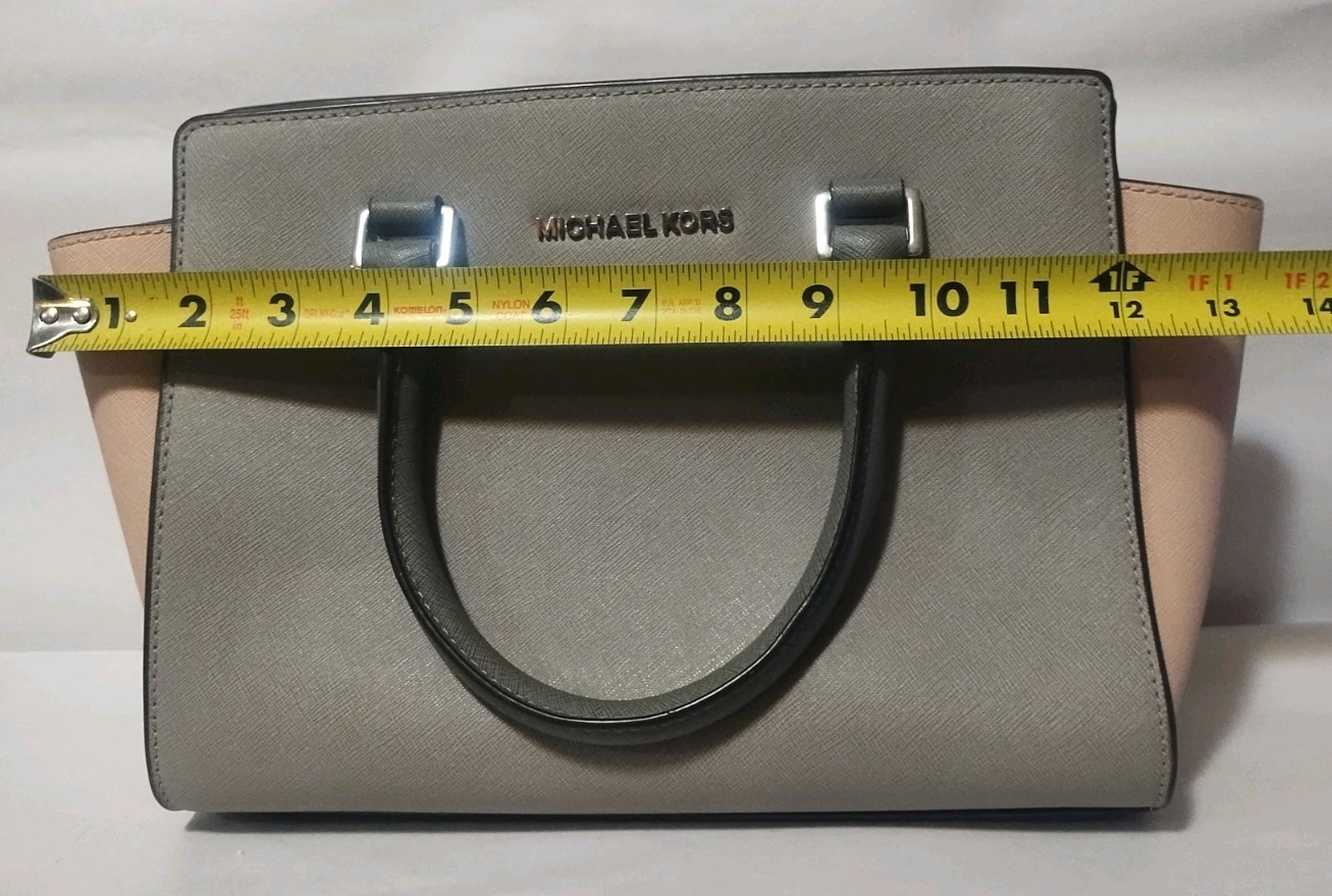 Michael Kors Women’s Selma Medium Top Zip Satchel Two Tone With Crossbody Strap