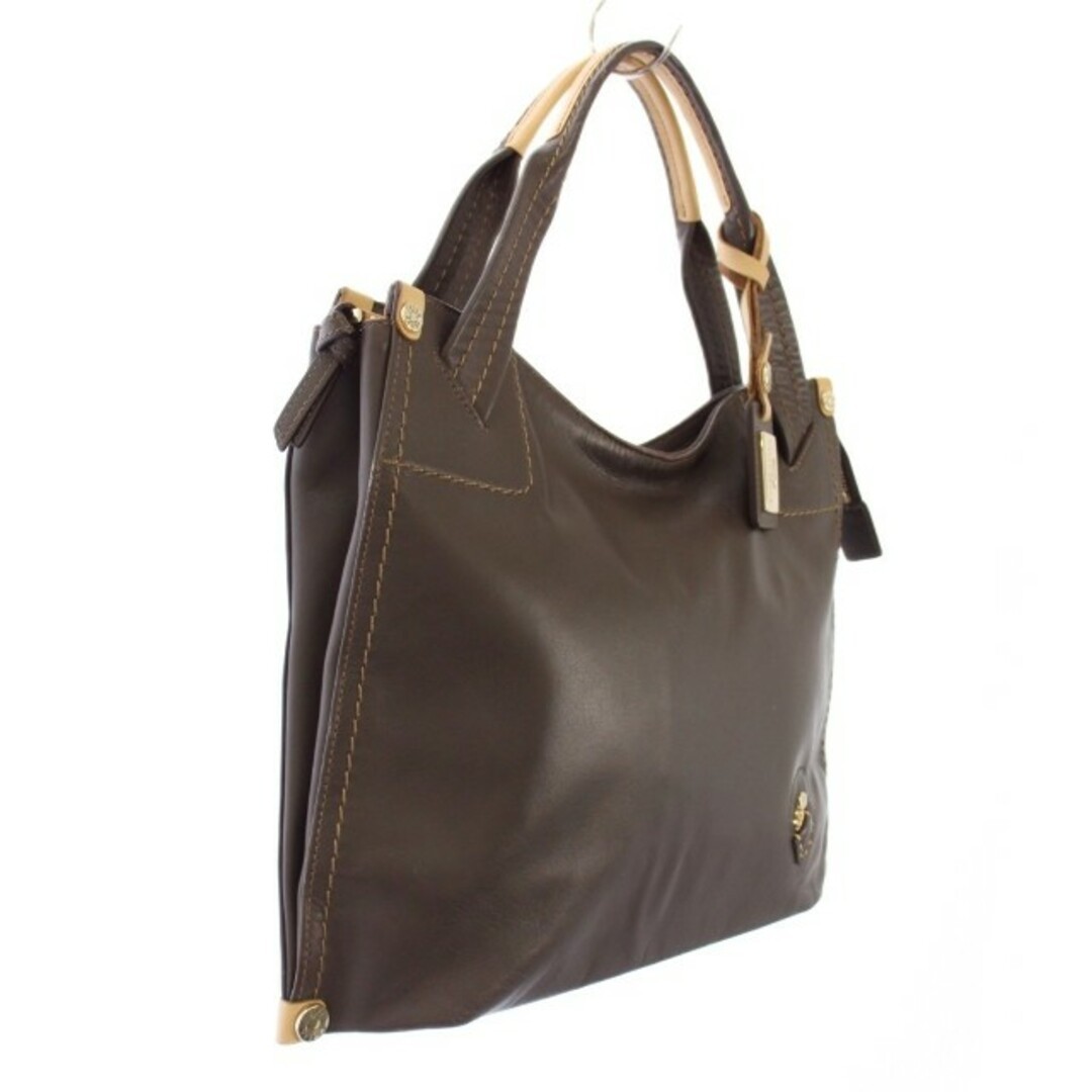Pelle Borsa Handbag Leather Brown TK Used cf773293bece40c59f73a23b7b9aab9b