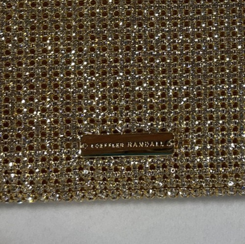 Loeffler Randall Yara Gold Diamanté Flat Clutch