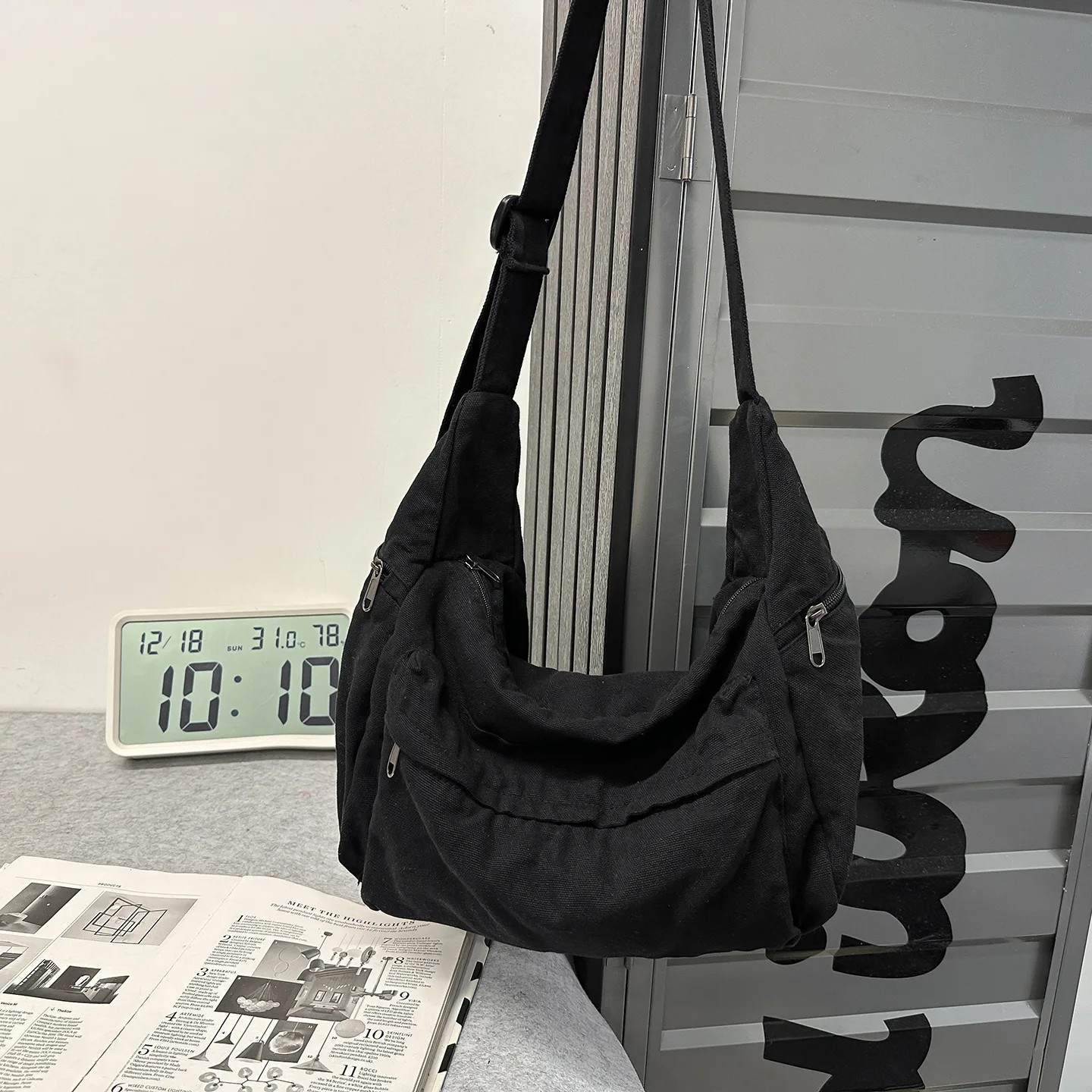 100% Cotton Shoulder Bags Women Large Capacity Canvas Tooling Packages Korea