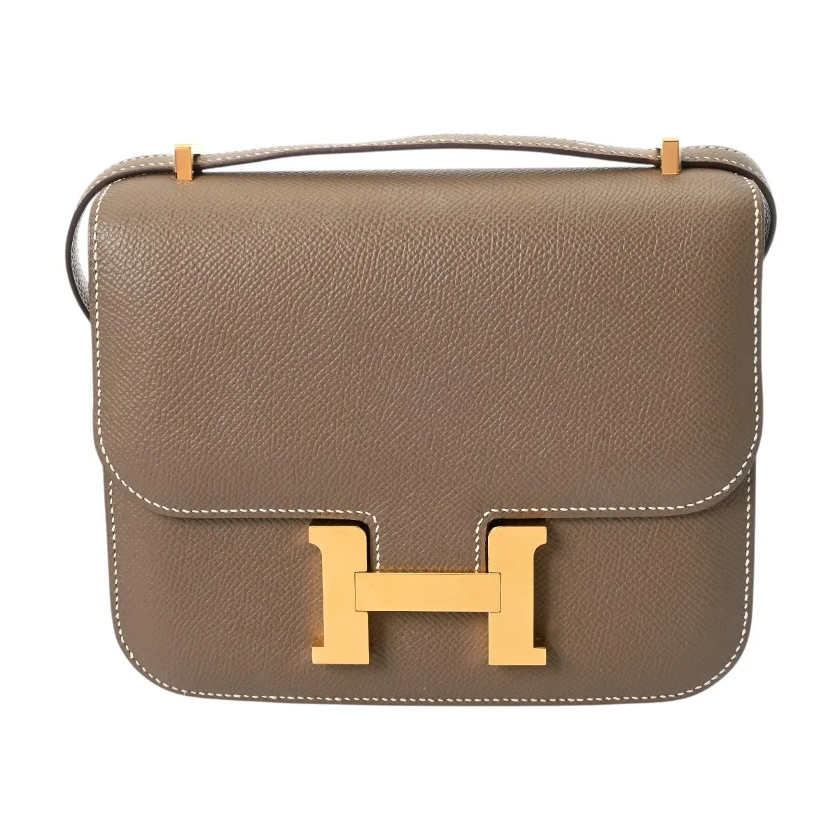 Hermes Constance Shoulder Bag Epsom Leather Gray #WB5566