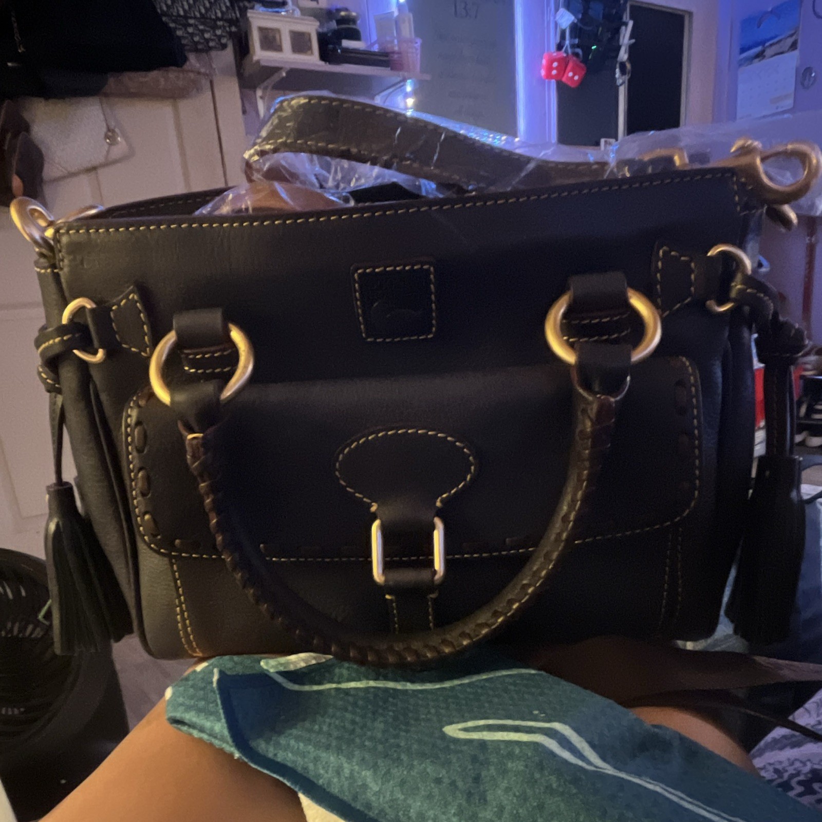 Women’s Black Satchel Top Handle Zip dooney& bourke