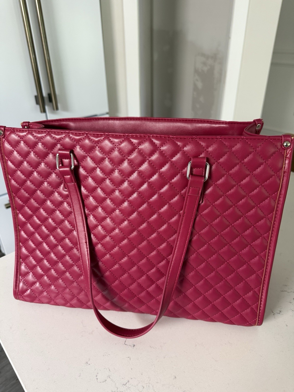 PACKUMBAGS 3-in-1 Quilted Laptop Tote Lunch Bag Travel Work New Wristlet