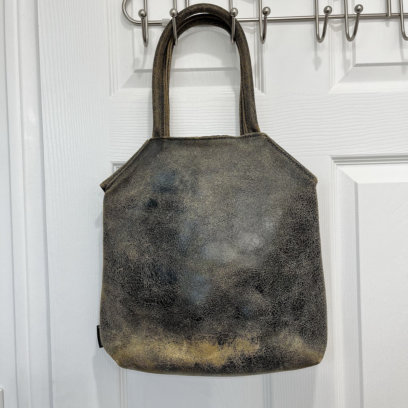 Jas M.B. London IBW Ltd. Leather Tote Bag Distressed Brass Hardware