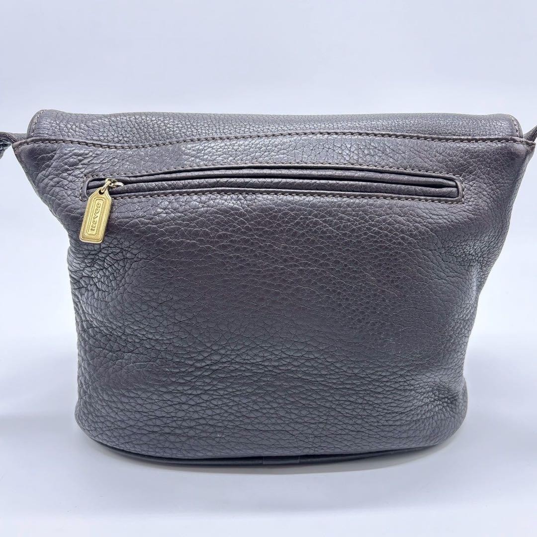 Authentic Coach Sonoma Collection Shoulder Bag Grained Leather Dark Brown 27.5cm