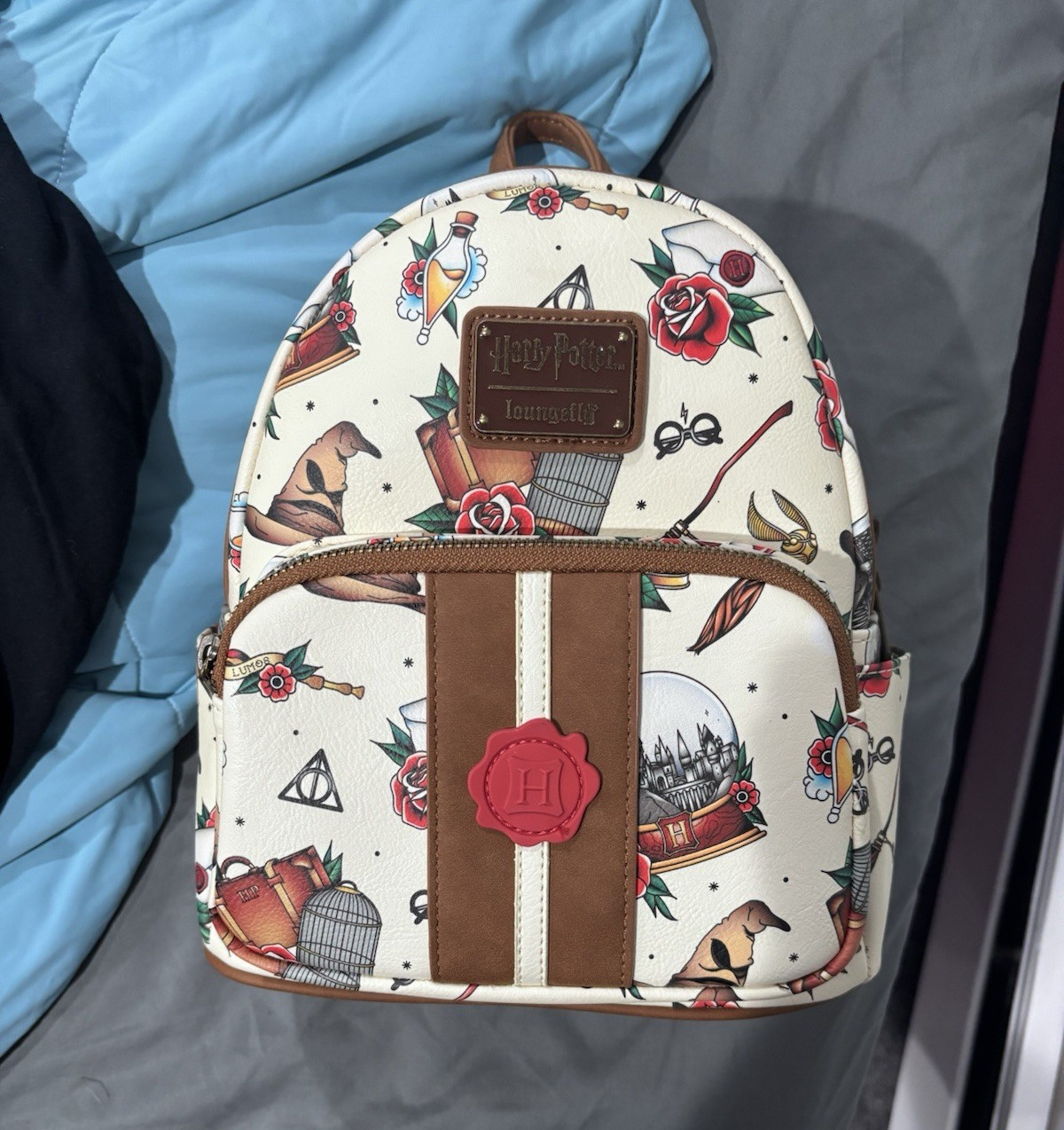 Loungefly Harry Potter Tattoo Art Cream color mini backpack NWT