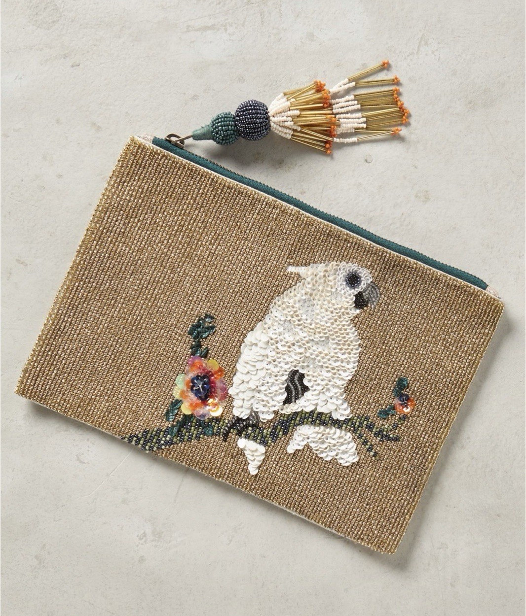 Miss Albright Beaded Sequined Pretty Polly Pouch for Anthropologie