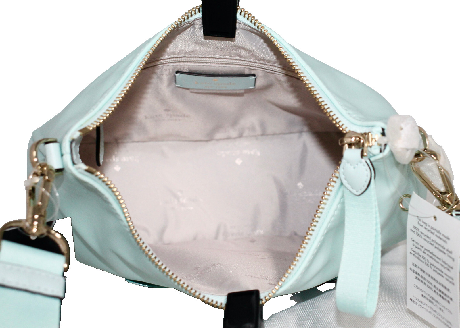 KATE SPADE Chelsea Nylon Crossbody Bag & Zip Pouch Card Case Blue Glow KC528