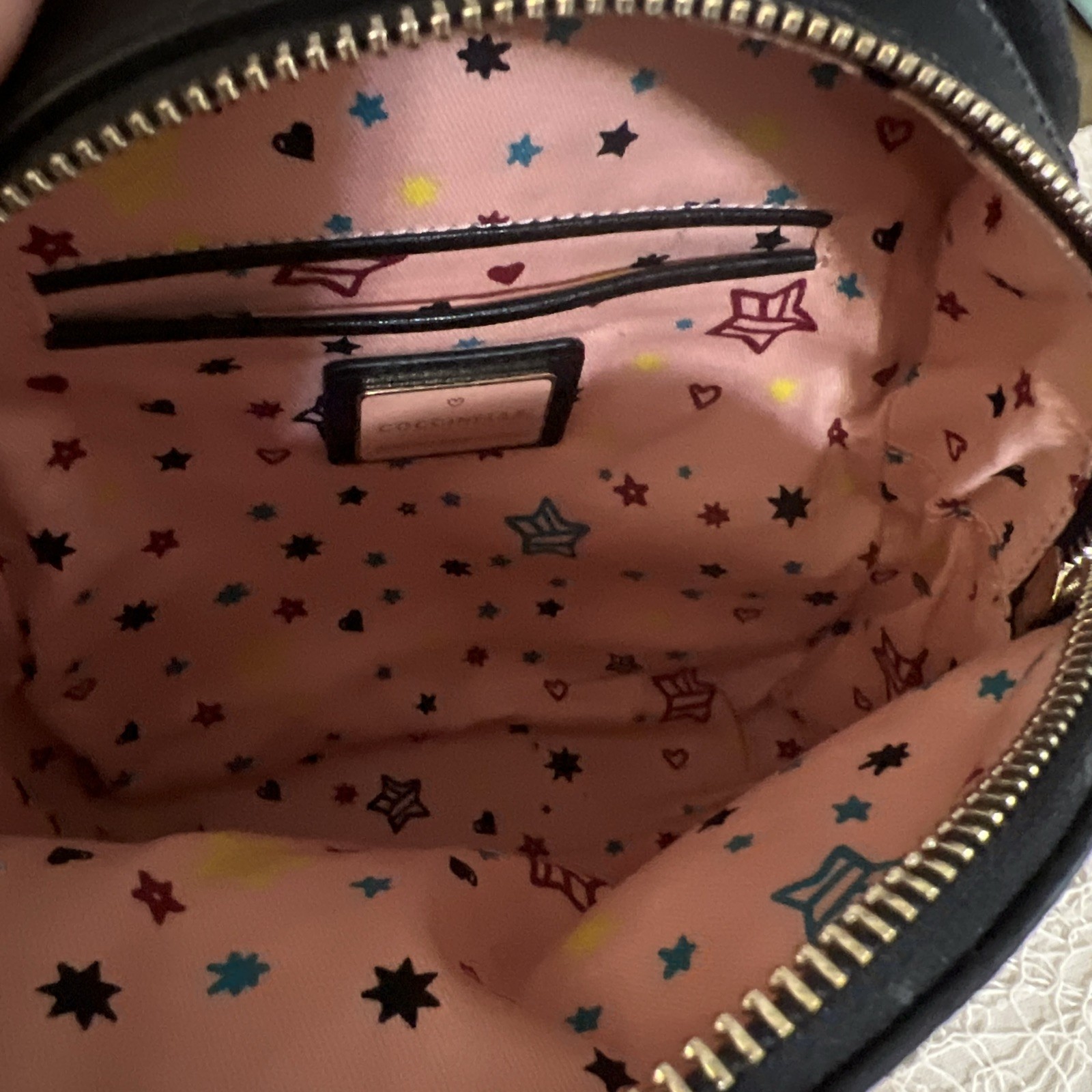 Coccinelle Backpack Pebbled Leather Black Top Handle Small