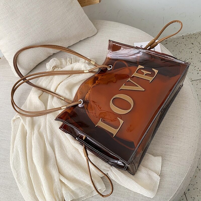 Bag Transparent Jelly Large Tote Pvc Clear Handbag Women Shoulder Capacity Beach