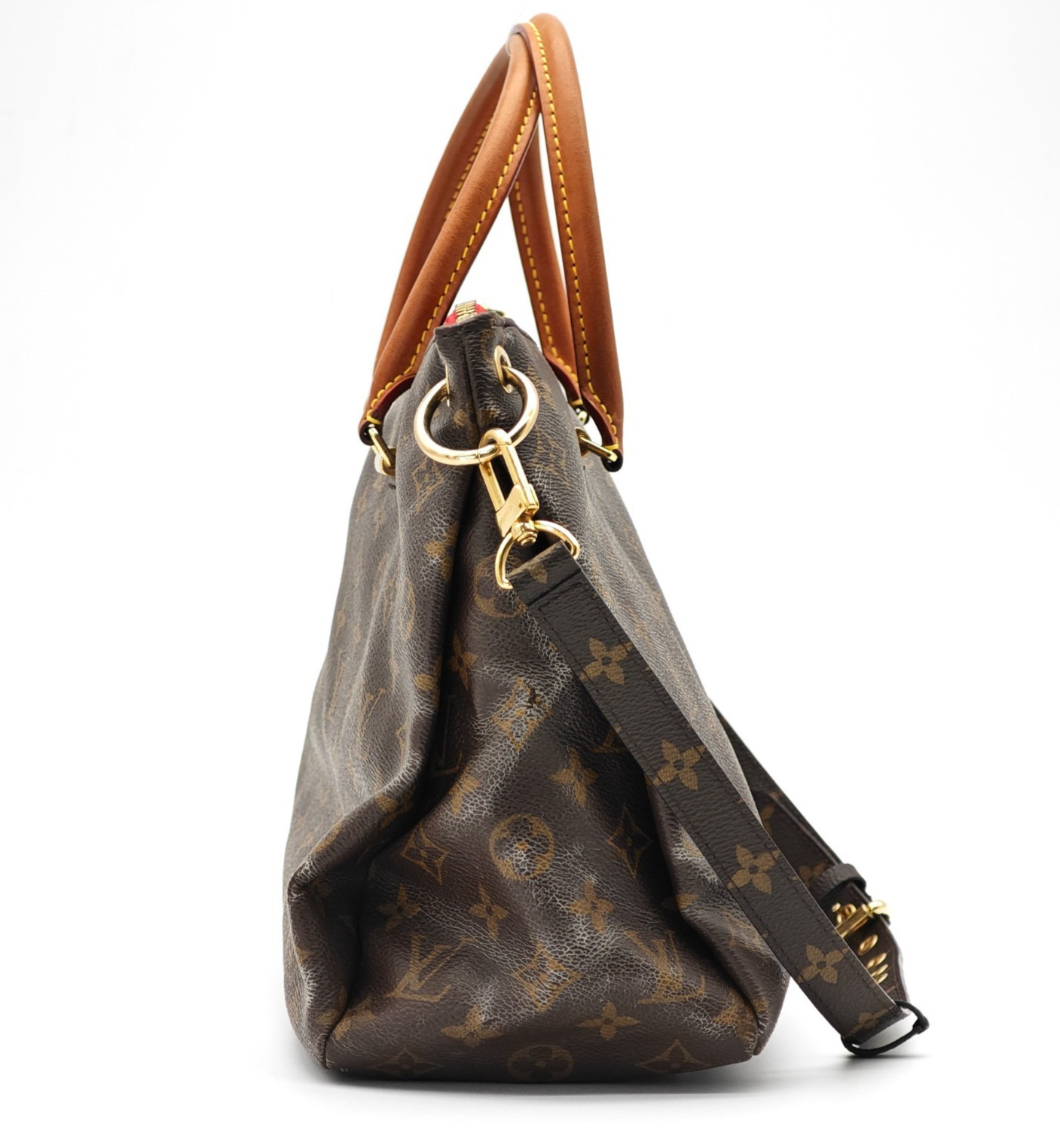 LOUIS VUITTON Pallas MM Monogram 2Way Shoulder HandBag M40466 Auth RED 0111