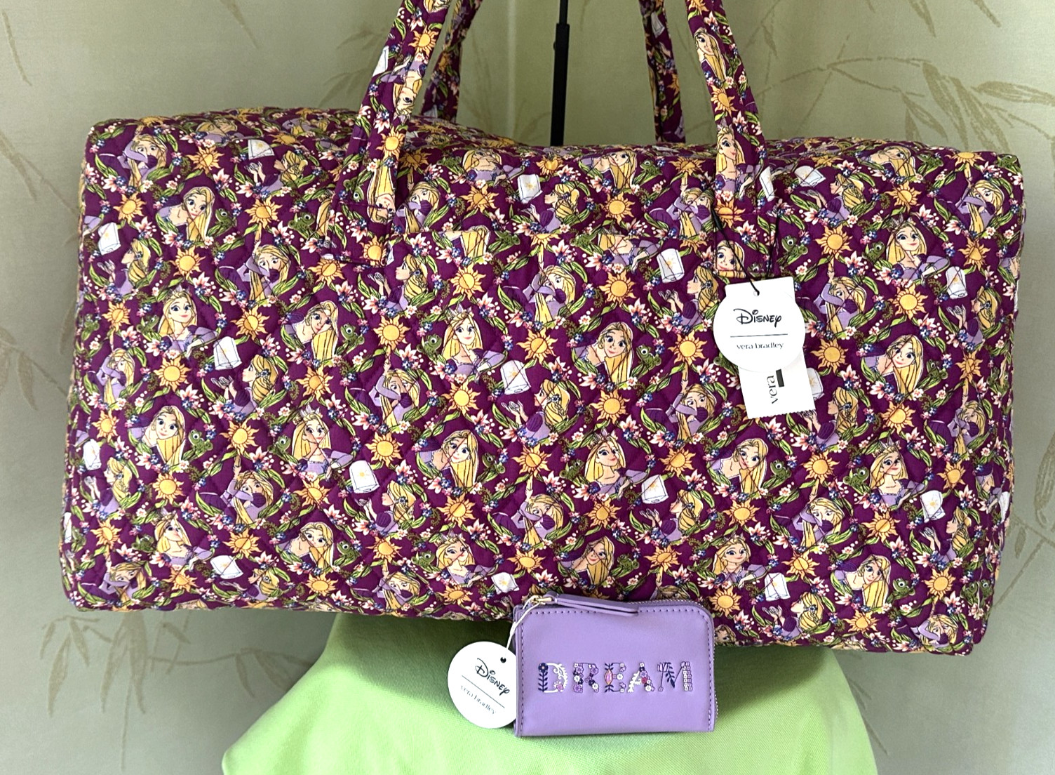 VERA BRADLEY DISNEY RAPUNZEL DUFFEL BAG or ZIP CARD CASE POUCH:NWT