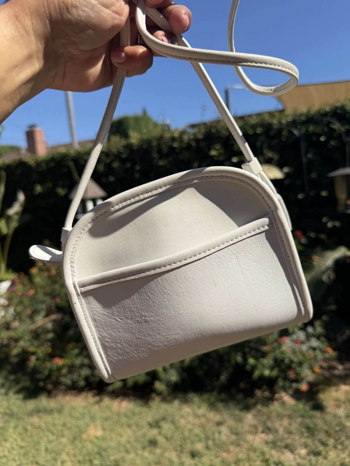 Vintage Coach 9017 Abby Shoulder Bag Bone White Crossbody Leather Purse USA Made
