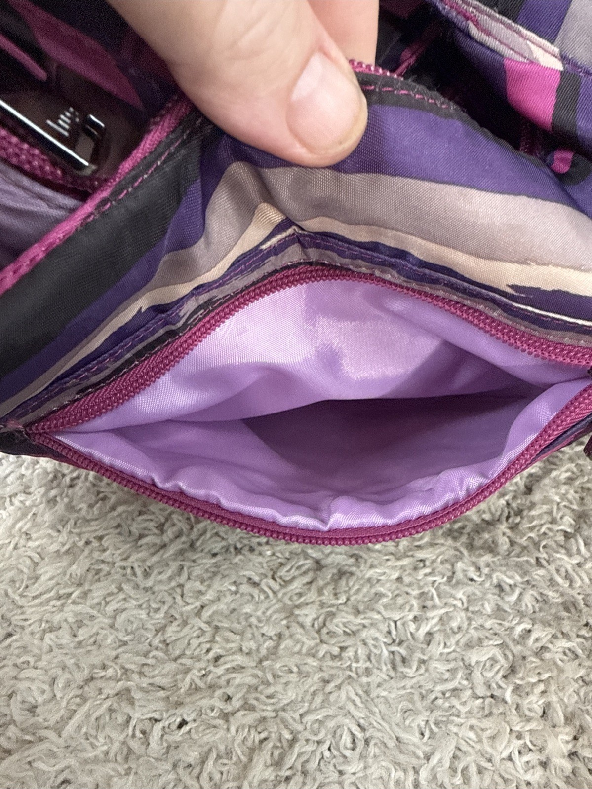 LUG Camper Purse Purple Camo Crossbody Handbag Shoulder Bag Adjustable Strap