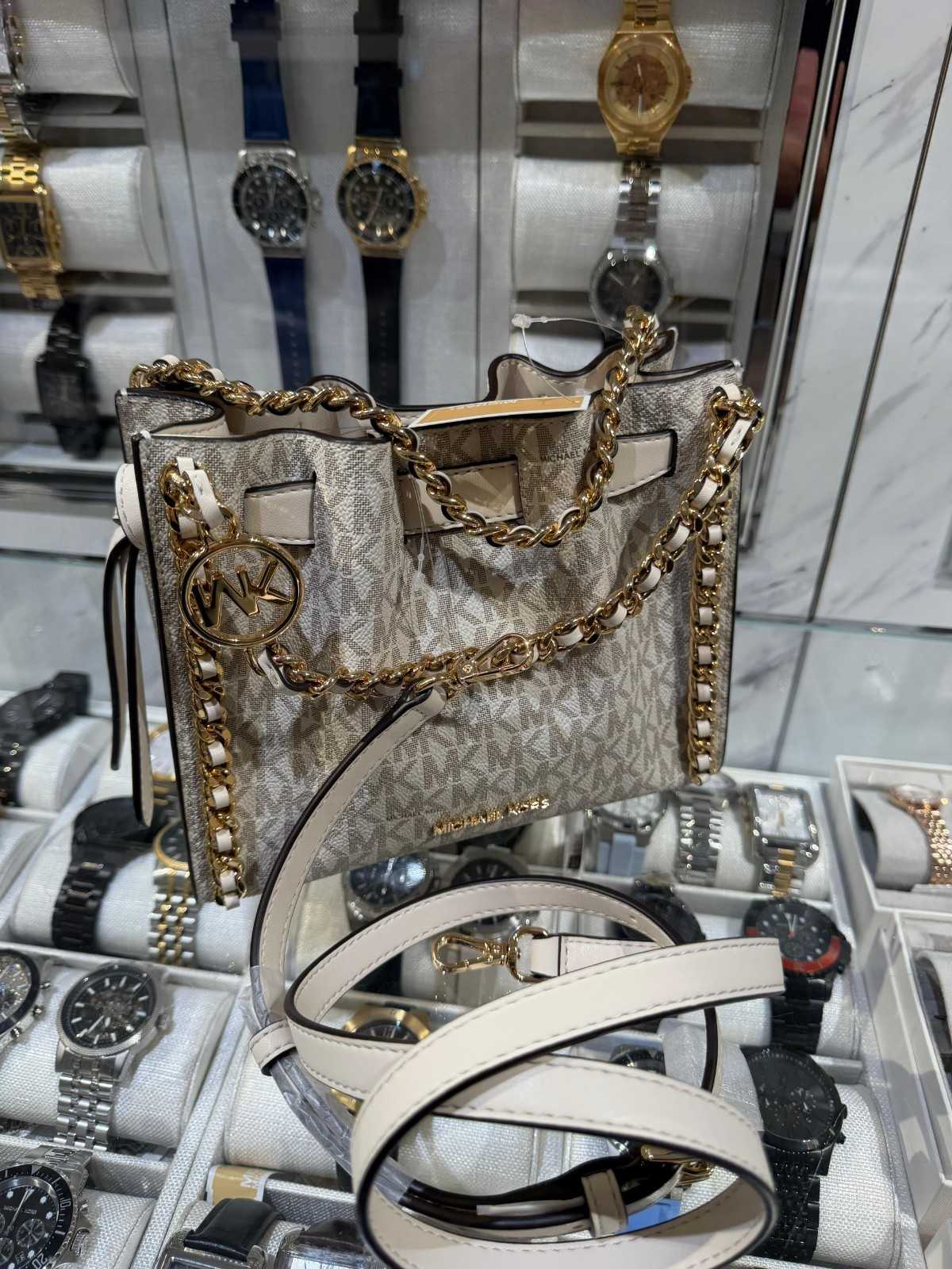 Michael Kors Mina Small Crossbody MK Bag Handbag Purse Messenger Shoulder Women