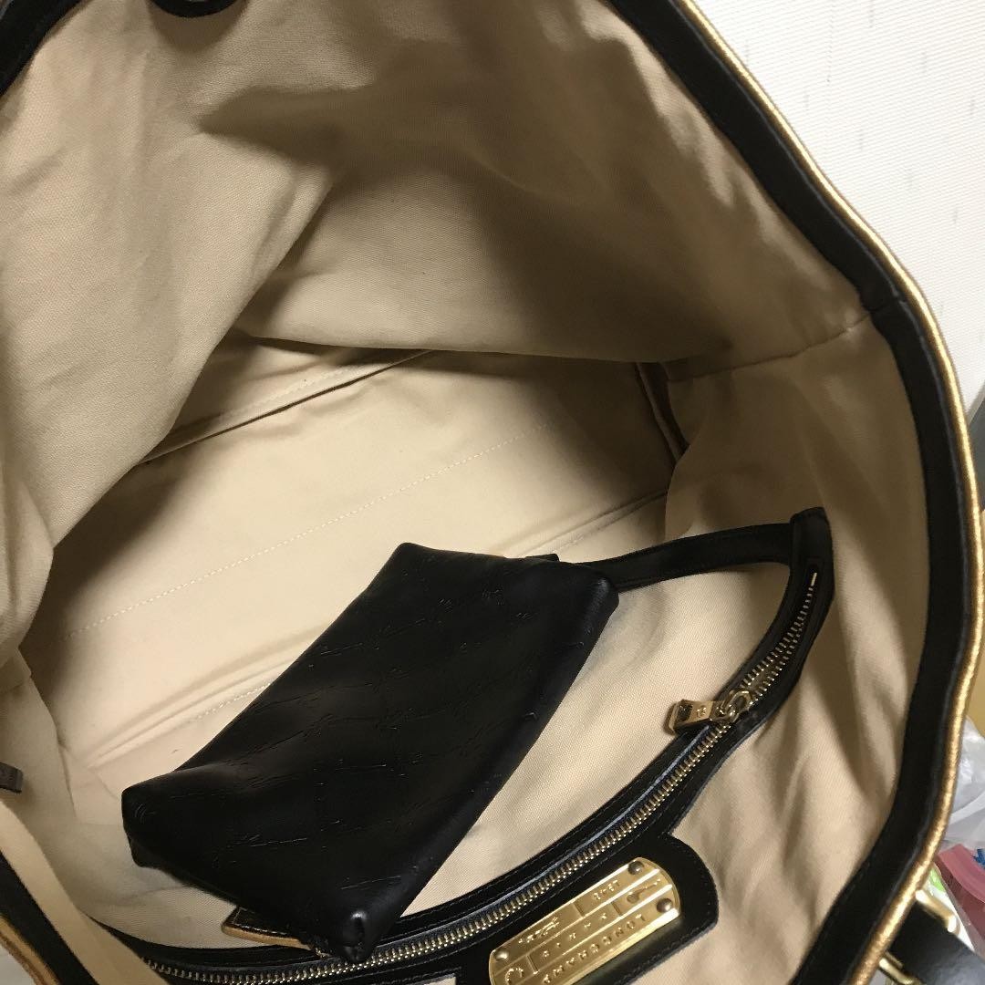 Longchamp Tote Bag with Pouch, 17.3 x 12.2 x 3.9 inches, Used Excellent