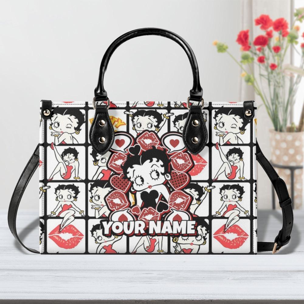 Personalized Betty Boop Leather Handbag, Handbag Gift for Woman, Valentine Gift