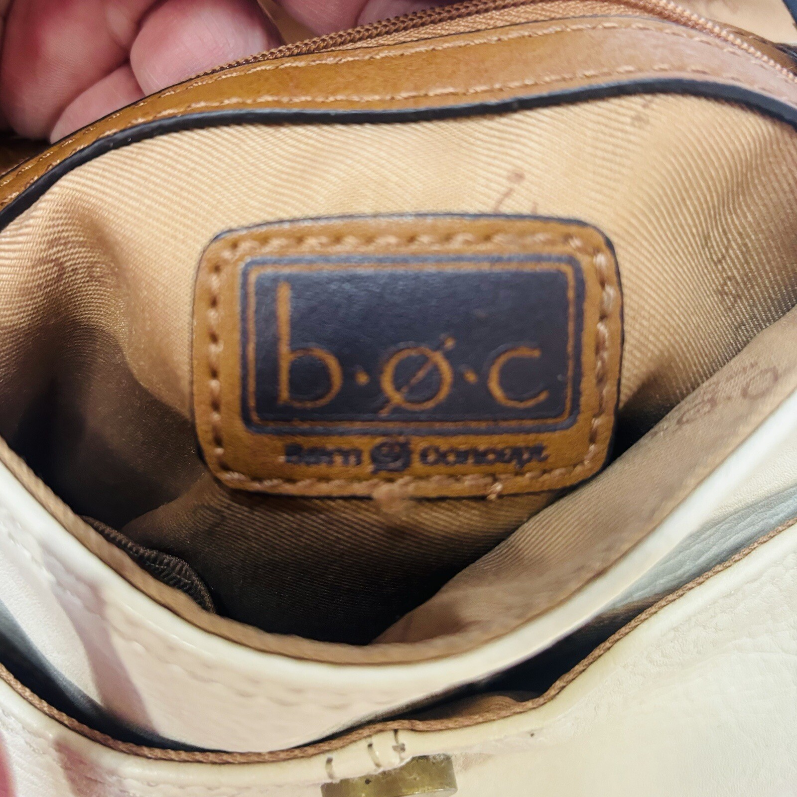 B.O.C. Born Concepts Robin Egg Blue/ Ivory Crossbody Purse Bag Festival Boho