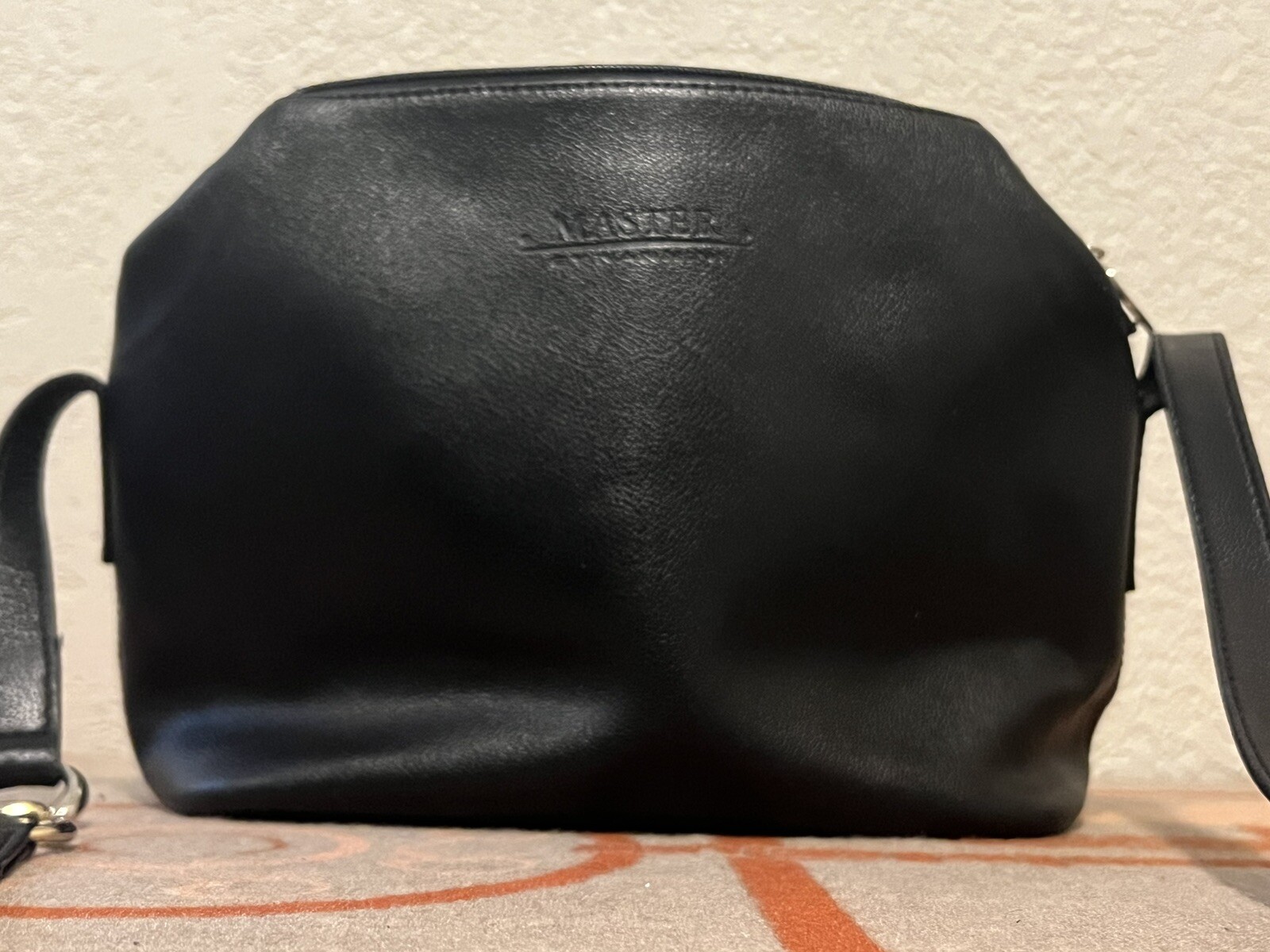 VTG Master By Nannini Black Genuine Leather 1 Strap Shoulder Bag Made in Italy