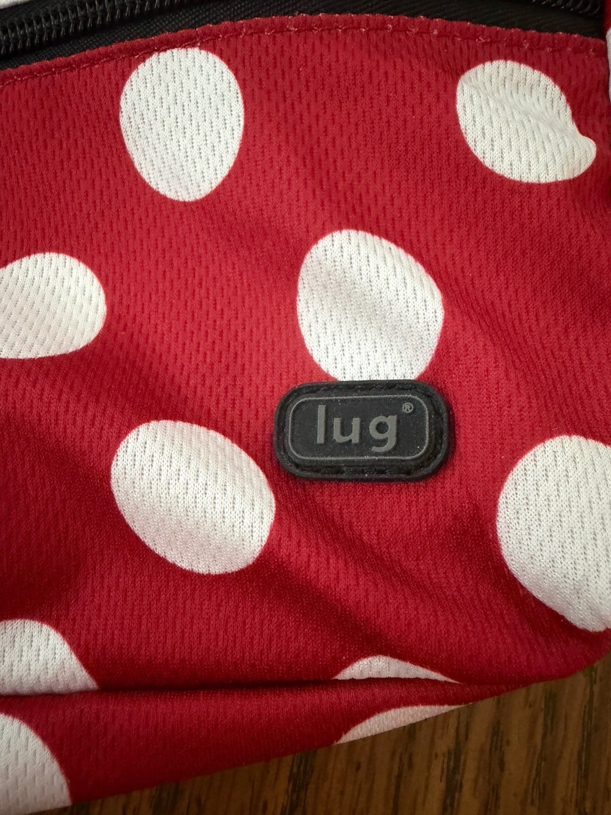 EUC Lug Freestyle Slider Organizer Bag Red & White Polka Dot – No shoulder strap