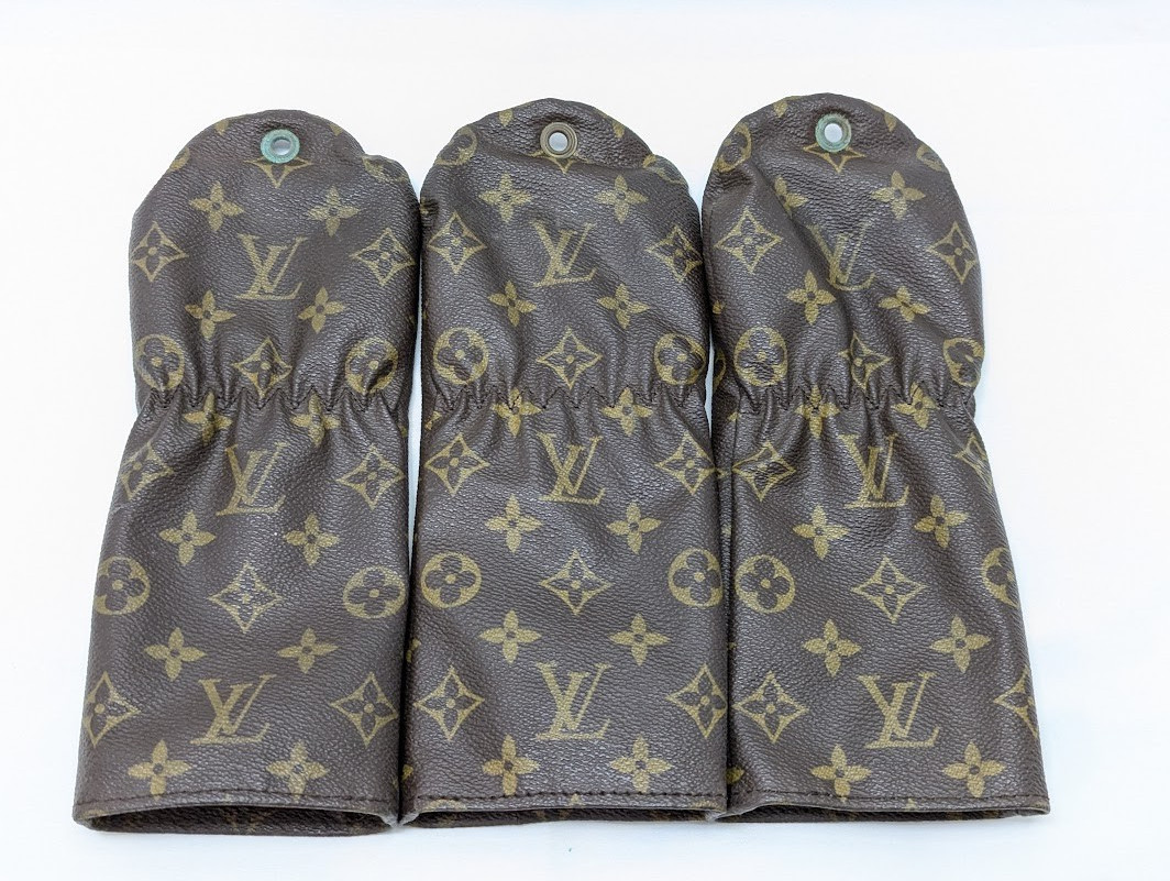 LOUIS VUITTON Monogram Sac de Golf Bag Club Head Cover Brown M58220 Vintage Auth
