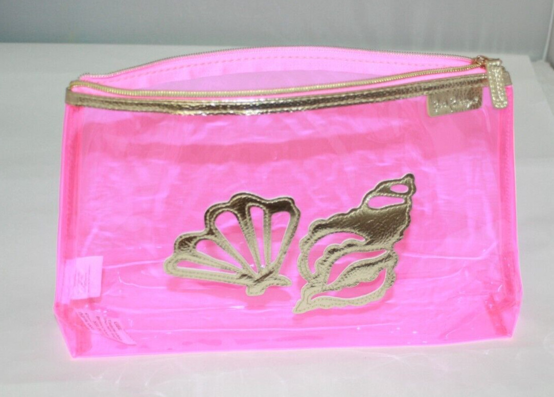 Lilly Pulitzer GWP Havana Pink Shells Pouch 12″L x 8.07″H x 1.97″D 013273 NIP
