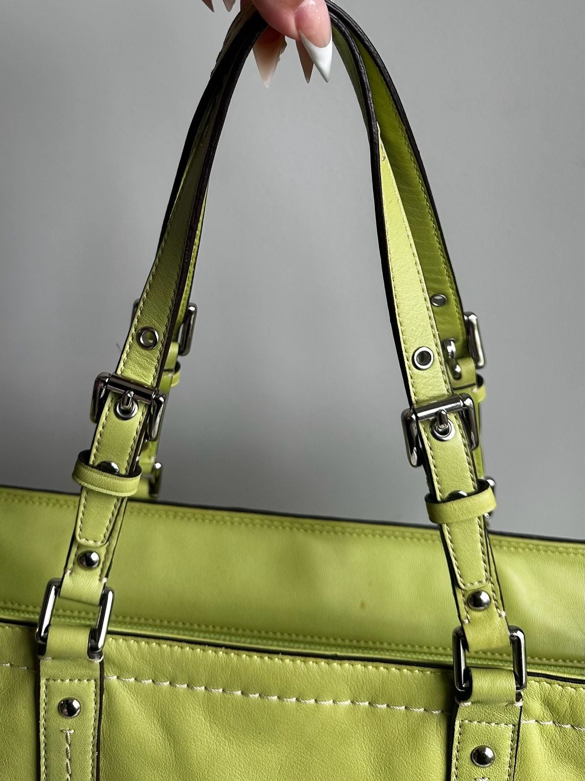 Coach Leatherware Lime Green Leather Tote Bag