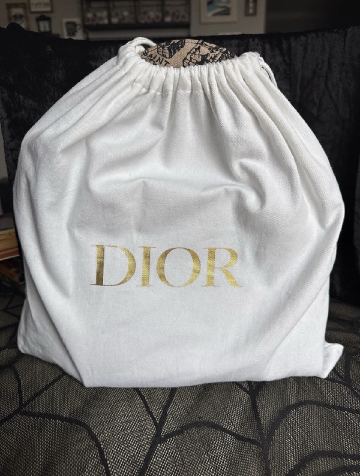 Dior Lady D-Lite Medium Paris Map Embroidery Canvas Tote Bag Strap