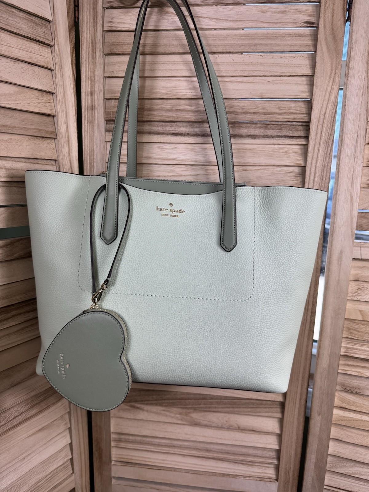 NWT Kate Spade KN624 Cece Pebbled Leather Large Tote Set Olive Multi Bag Purse
