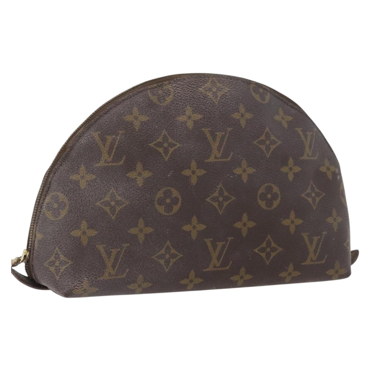 LOUIS VUITTON Monogram Trousse Demi Ronde Cosmetic Pouch M47520 LV Auth INZ014