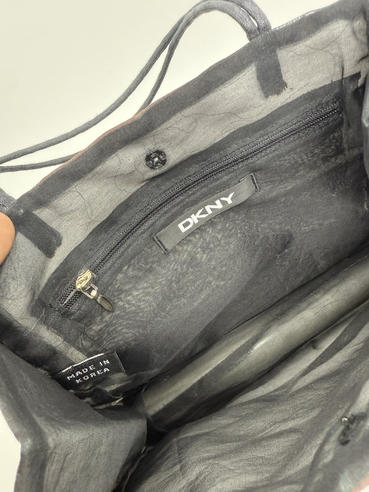 DKNY Organza Mini Tote Brown Evening Bag Minimalist