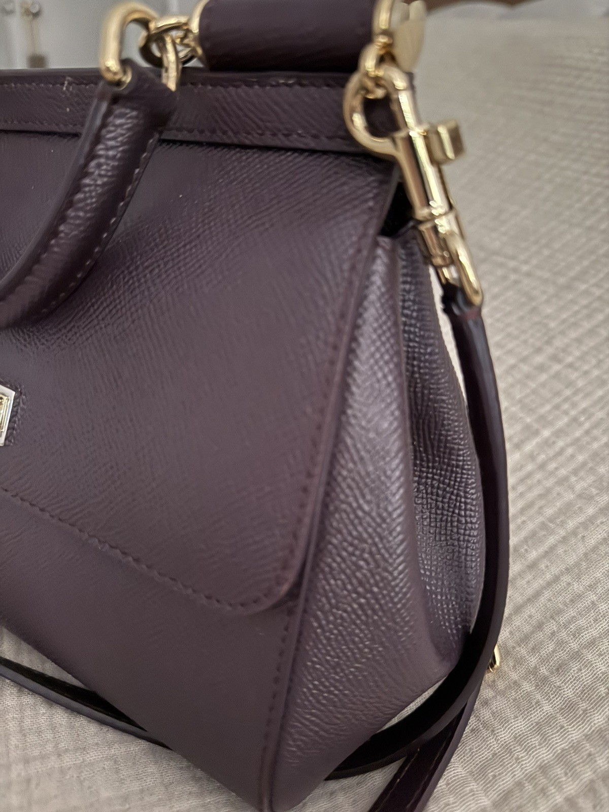 DOLCE&GABBANA Sicily Small leather Bag , New, Bordeaux color