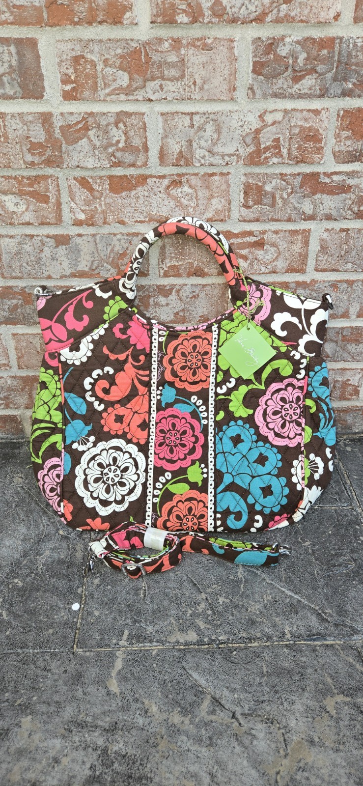 NWT Vera Bradley Lola Two Way Tote Shoulder Bag Retired 2013 Pink Floral New
