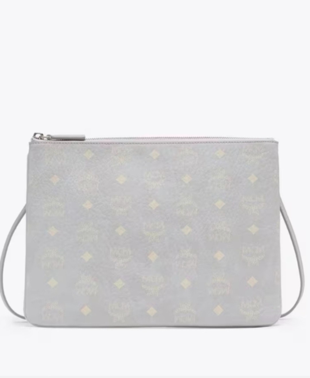 MCM Aren Crossbody Pouch/ Clutch in Visetos In Misty Grey NWT/ COA & Dustbag