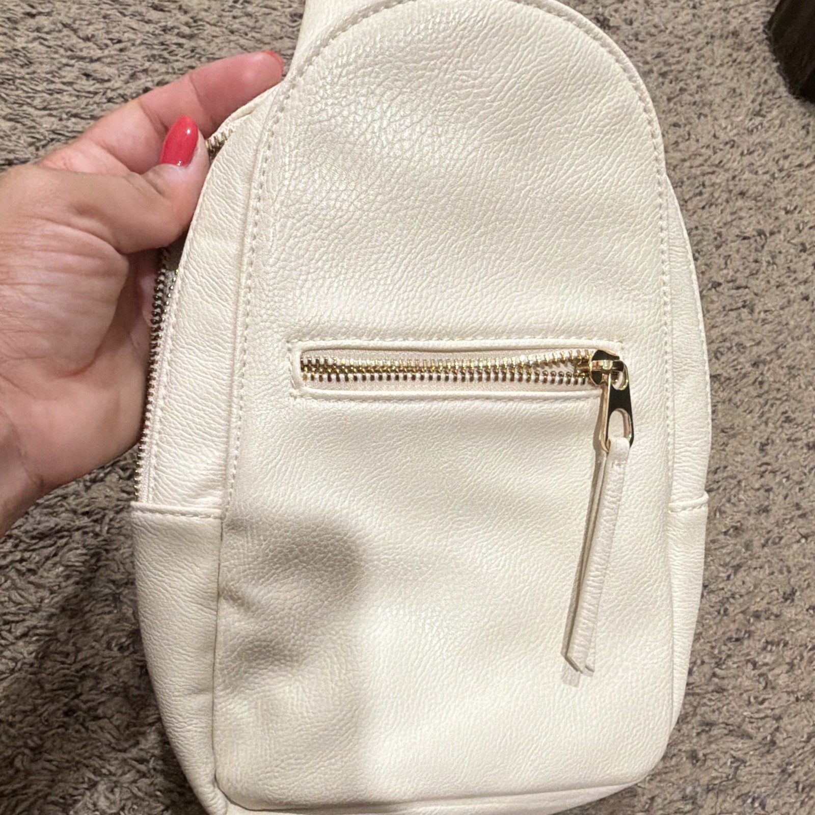 Crossbody Bag Cream Purse with Adjustable Removable Strap and Multiple Pockets