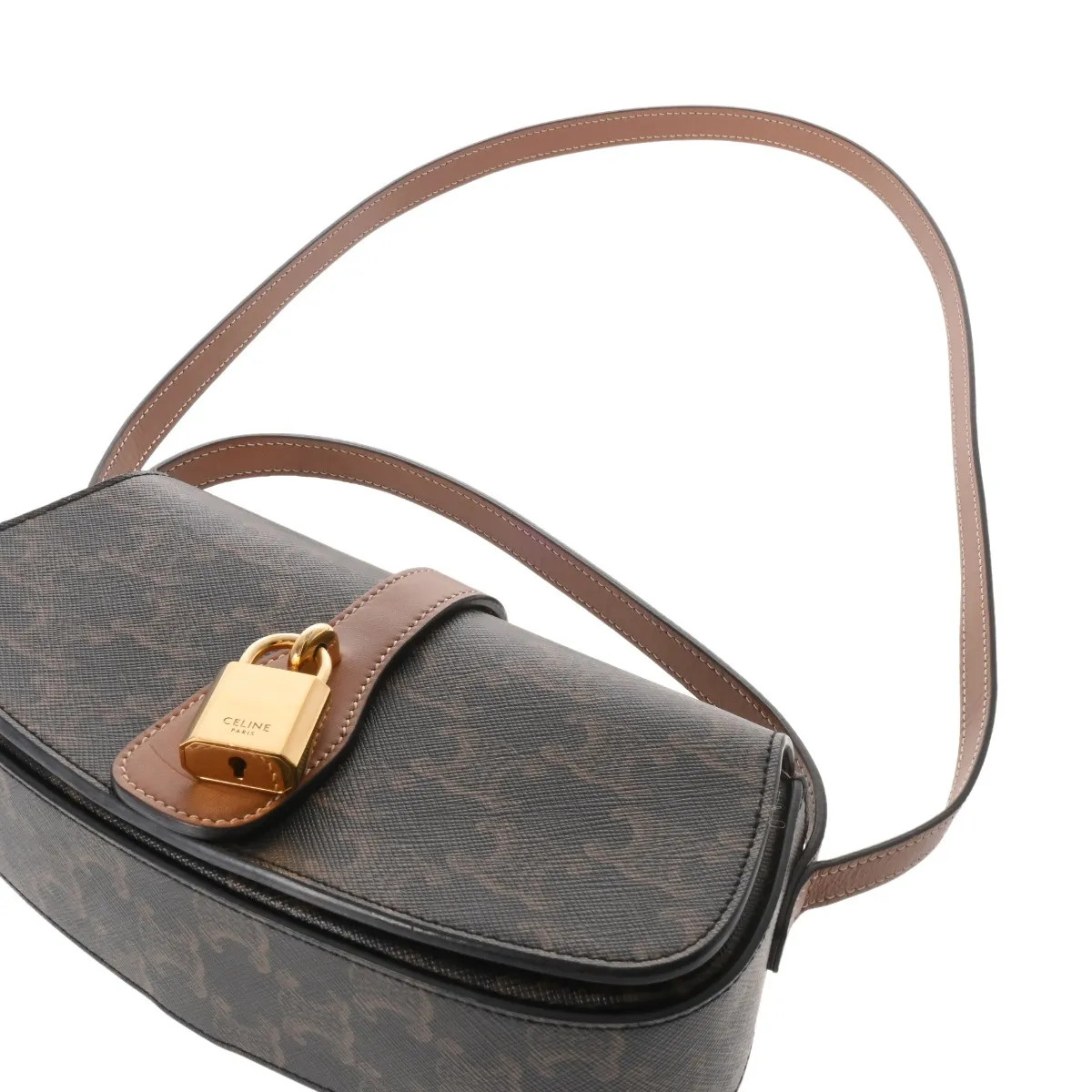 Celine 10I592DQ2.04LU Shoulder Bag Canvas / Calfskin Beige #WB2314