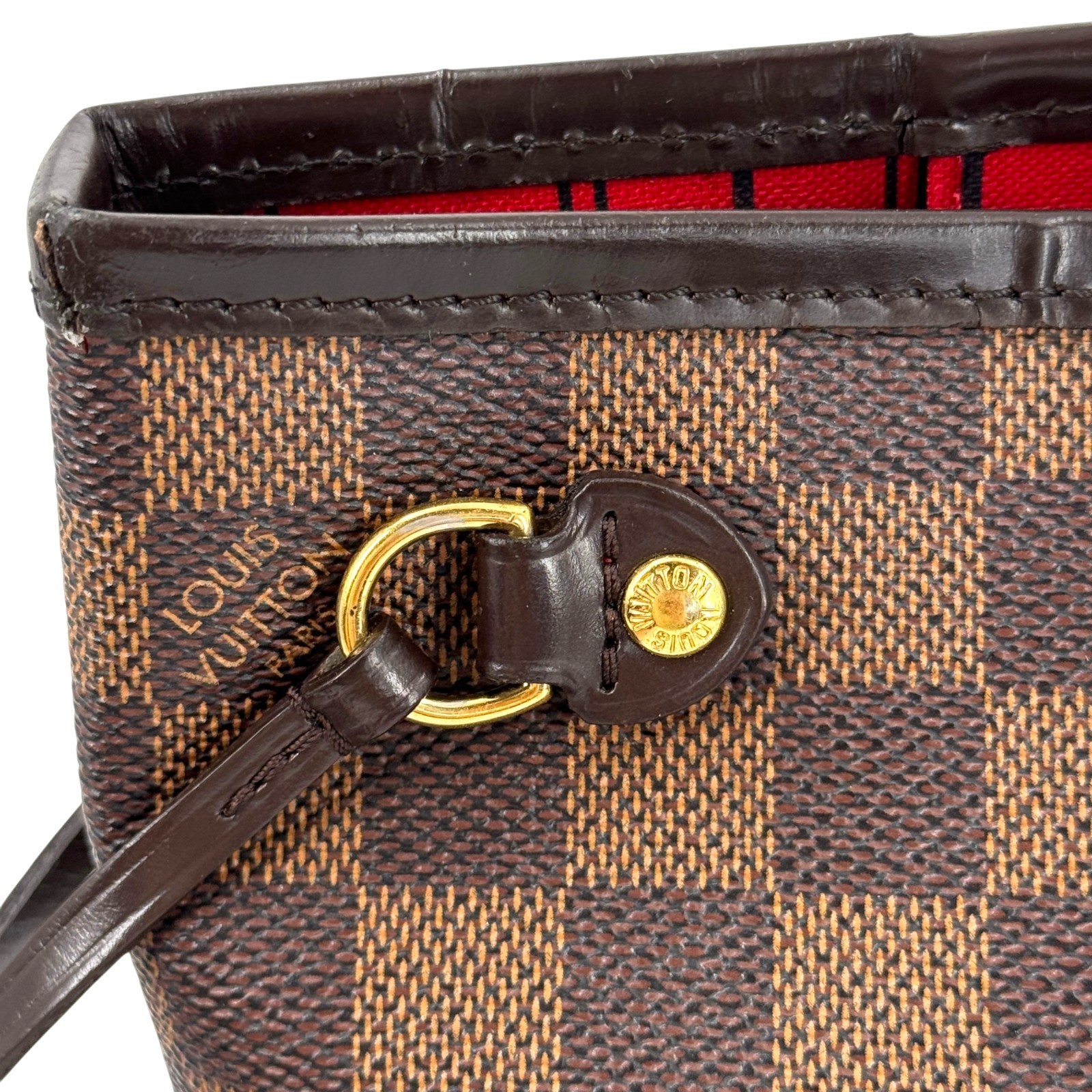 LOUIS VUITTON Neverfull PM Damier Ebene Canvas Shoulder Tote Bag N51109