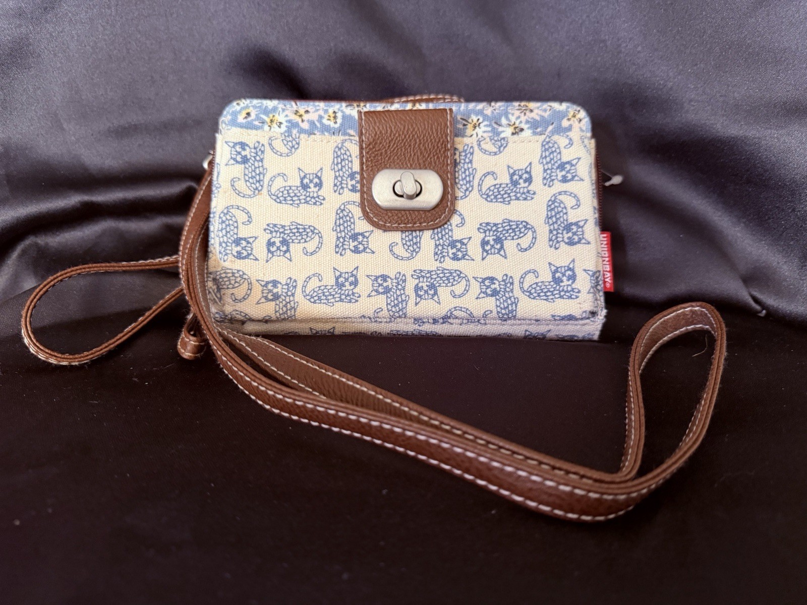 Unionbay Cat Patterned Wallet Or Wristlet With Shoulder Strap