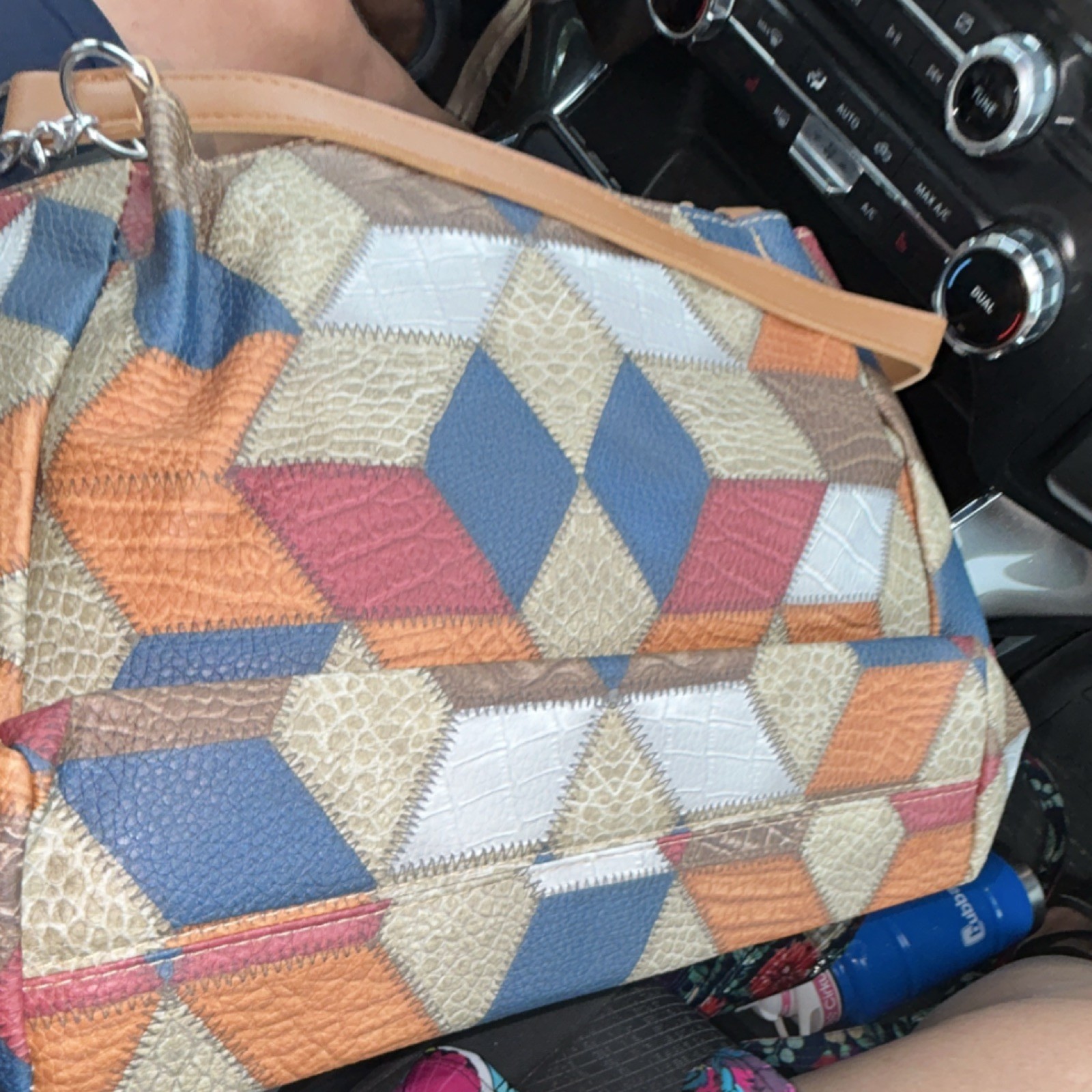Women’s Meiduola YYDS Multicolor Geometric Crossbody Bag Zip Adjustable Strap