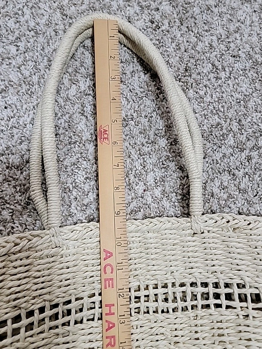 J.CREW Marseille 100% Paper Straw Open Weave Unstructured Market Tote Bag Beach