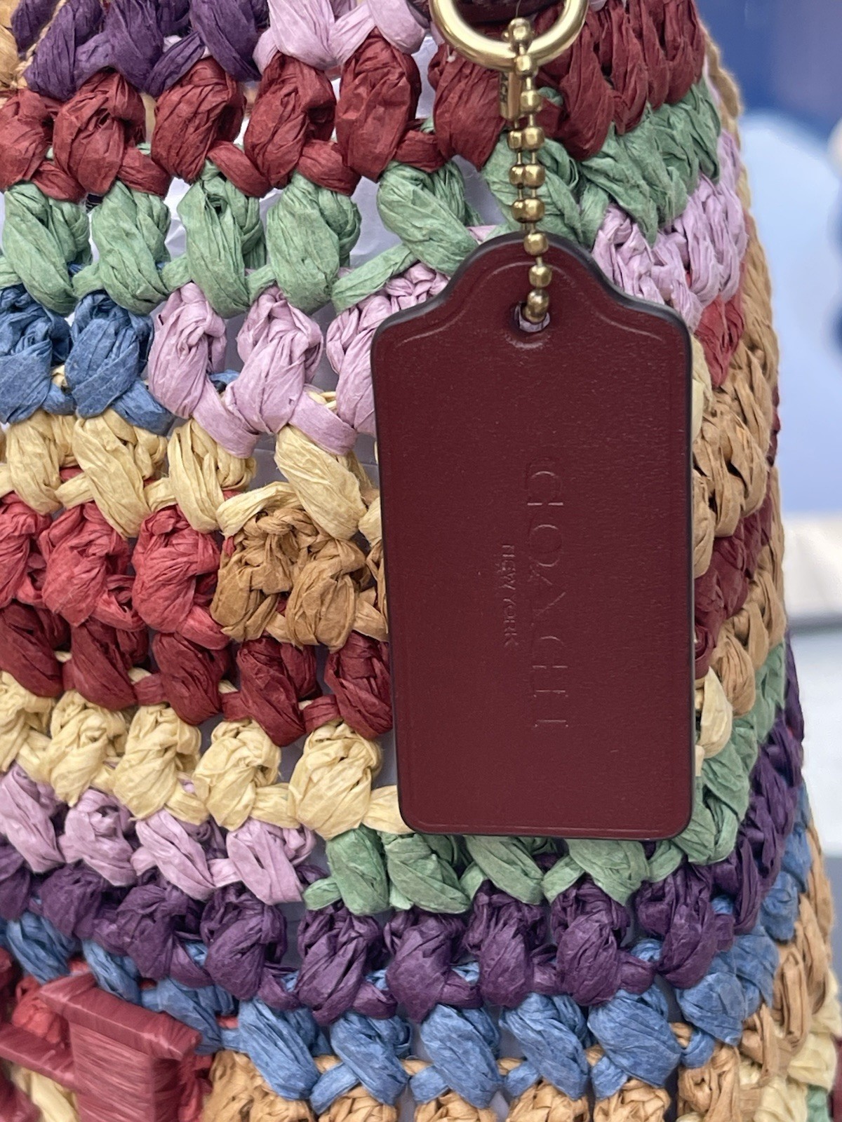 Coach Brooklyn 34 Multi Straw Shoulder Bag Woven Hobo Original Packaging NWT