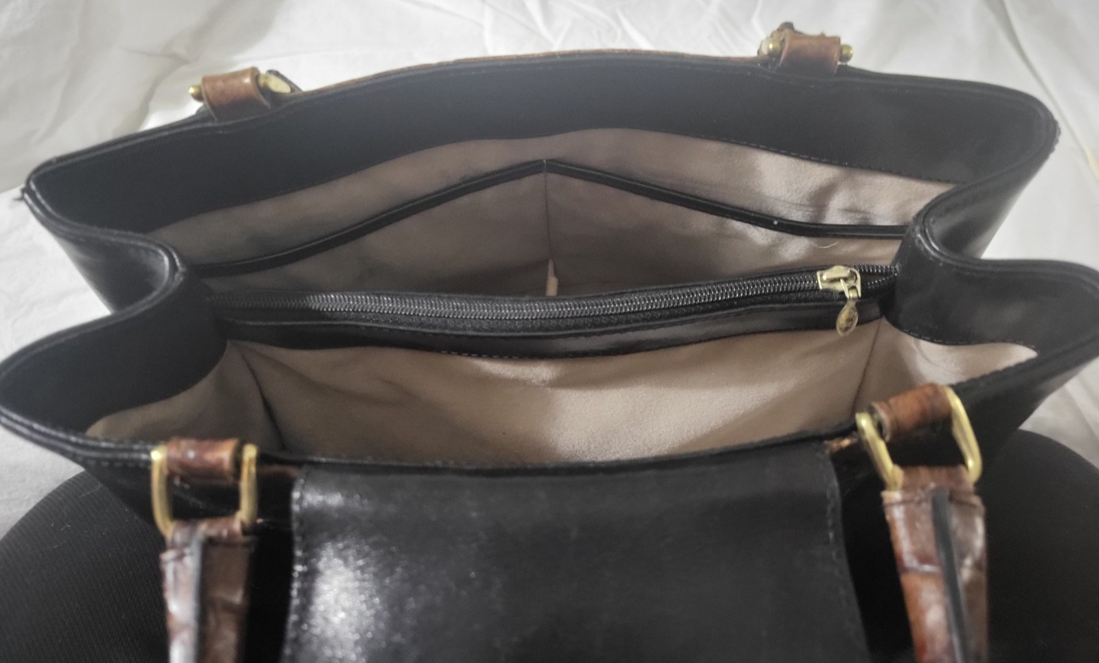 Vintage Brahmin Tuscan Collection, Two Toned Melbourne Satchel / Featuring Croco