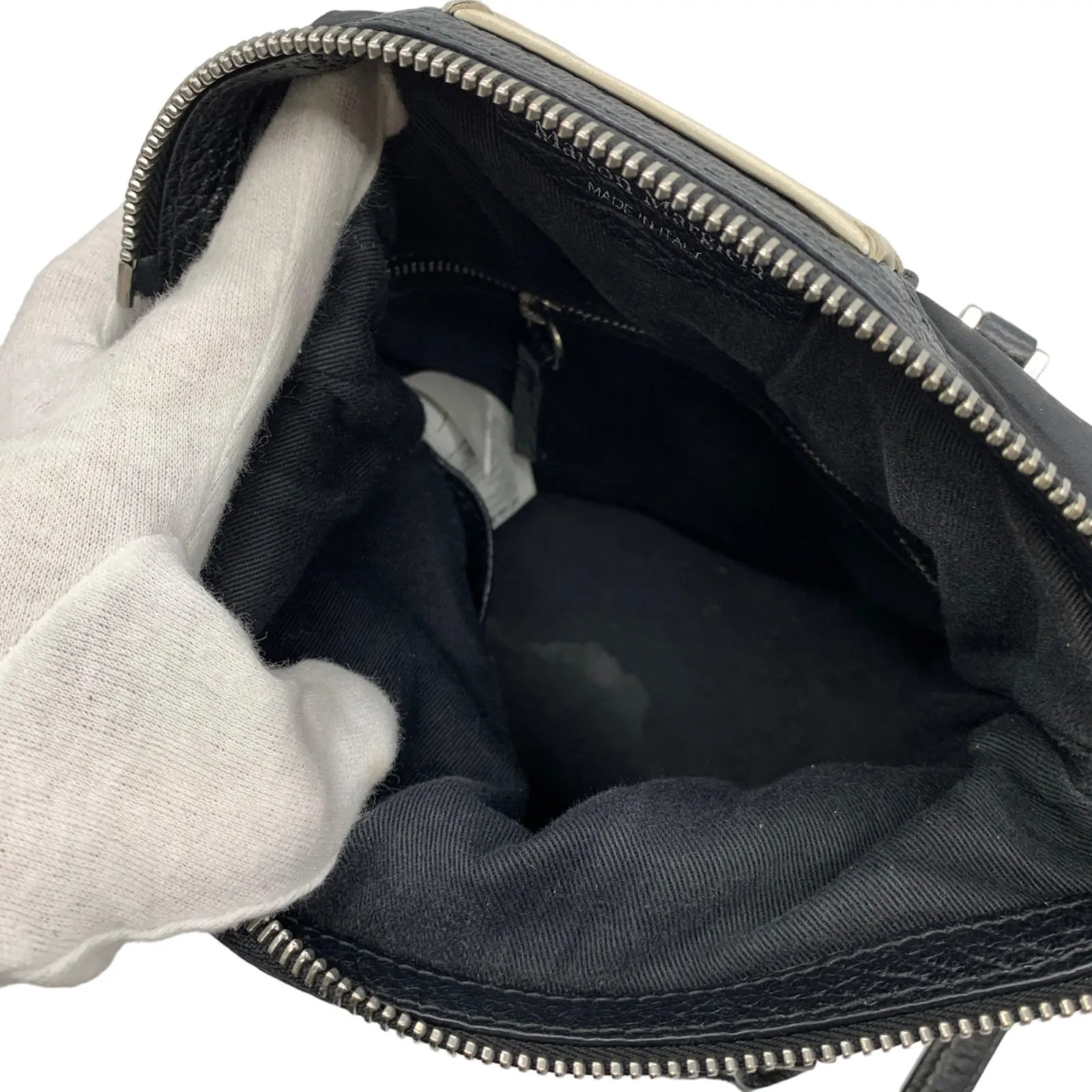 Maison Margiela 5AC Mini Bag Black Leather S56WG0082 Handbag Tote 2Way used